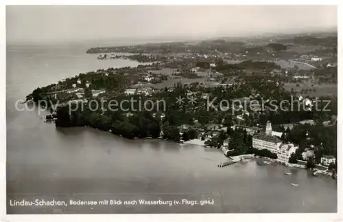 AK / Ansichtskarte  Bad_Schachen_Lindau Bodensee mit Blick nach Wasserburg  Bad_Schachen_Lindau