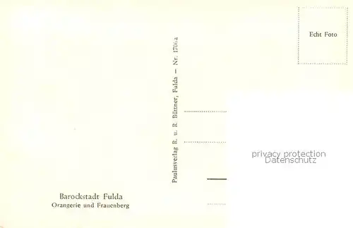 AK / Ansichtskarte 73803377 Fulda Orangerie und Frauenberg Fulda