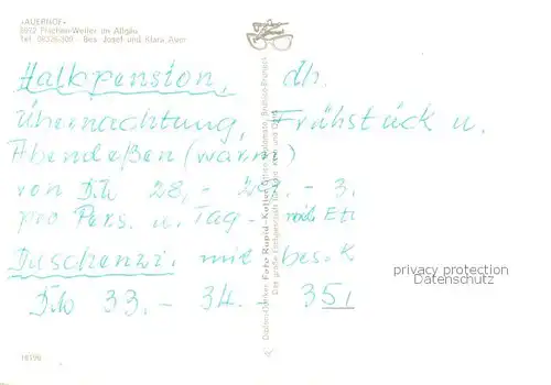 AK / Ansichtskarte  Weiler_Fischen Auerhof Weiler_Fischen