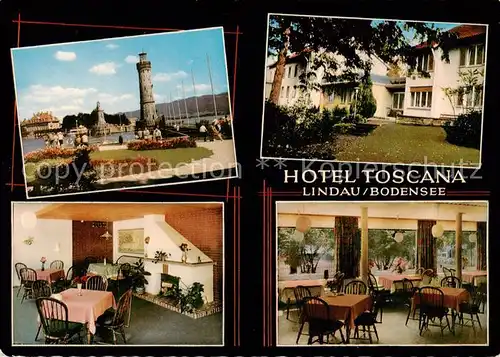 AK / Ansichtskarte 73803495 Lindau_Bodensee Hotel Toscana Gastraeume Leuchtturm Lindau Bodensee