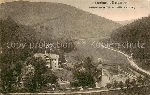 AK / Ansichtskarte 73803507 Bergzabern_Bad Boellenborner Tal mit Villa Karlsberg Feldpost Bergzabern_Bad