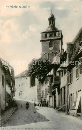 AK / Ansichtskarte 73803509 Kirchheimbolanden Dorfstrasse mit Kirche Kirchheimbolanden