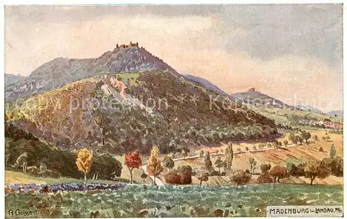 AK / Ansichtskarte 73803510 Madenburg_Burg_Eschbach_Pfalz Panorama Kuenstlerkarte 