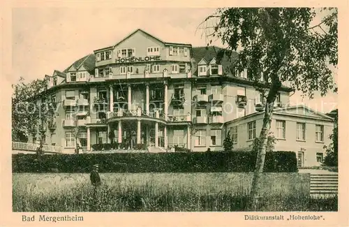 AK / Ansichtskarte  Bad_Mergentheim Diaetkuranstalt Hohenlohe Bad_Mergentheim