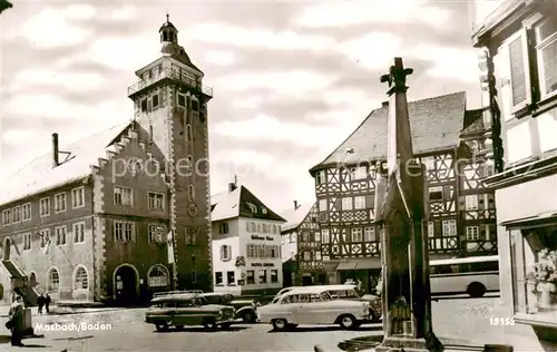 AK / Ansichtskarte  Mosbach_Baden Marktplatz Rathaus Mosbach_Baden