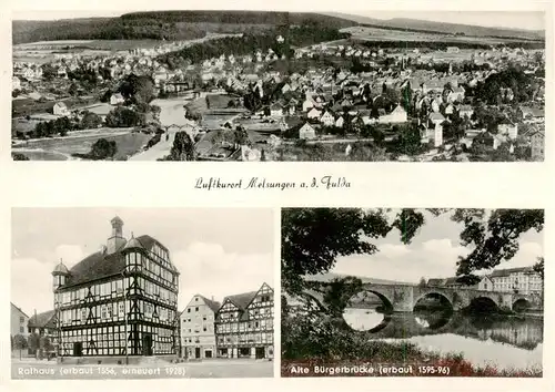 AK / Ansichtskarte 73803641 Melsungen_Fulda Panorama Rathaus Alte Buergerbruecke Melsungen Fulda