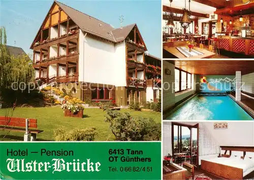 AK / Ansichtskarte  Tann_Rhoen Hotel Pension Alster Bruecke Gastraum Hallenbad Zimmer Tann_Rhoen