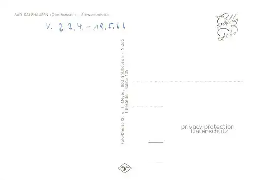 AK / Ansichtskarte 73803650 Bad_Salzhausen Schwanenteich Bad_Salzhausen