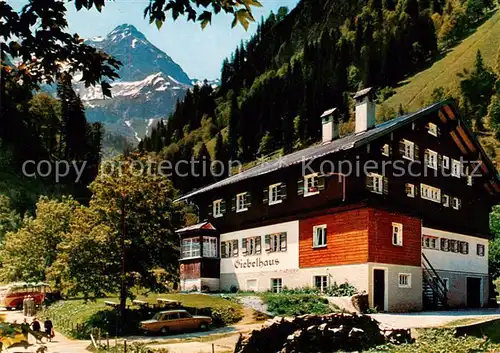 AK / Ansichtskarte  Hinterstein_Bad_Hindelang Giebelhaus mit Wiedemer und Allgaeuer Alpen Hinterstein_Bad_Hindelang