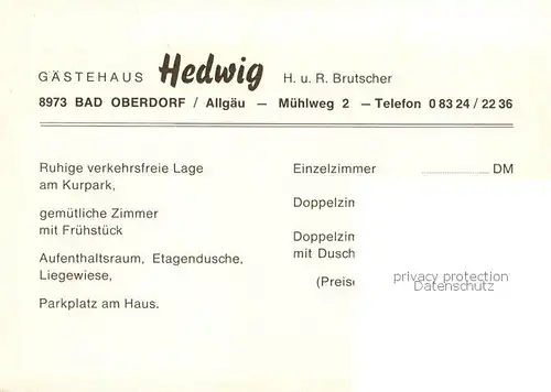AK / Ansichtskarte 73803669 Bad_Oberdorf Gaestehaus Hedwig Panorama Schwimmbad Bad_Oberdorf