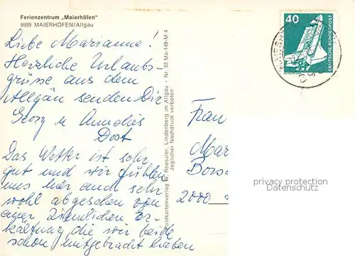 AK / Ansichtskarte  Maierhoefen_Allgaeu Ferienzentrum Maierhoefen Kegelbahn Hallenbad Maierhoefen Allgaeu