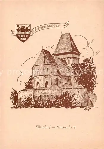 AK / Ansichtskarte 73803785 Eibesdorf_Siebenbuergen_Ighisu-Nou_Medias_RO Kirchenburg Zeichnung 