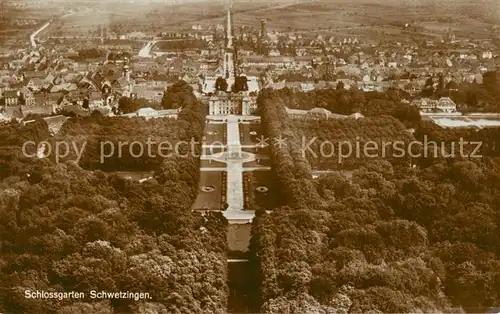 AK / Ansichtskarte  Schwetzingen Schlossgarten Fliegeraufnahme Schwetzingen