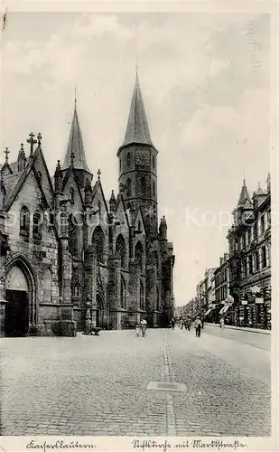 AK / Ansichtskarte  Kaiserslautern Stiftskirche mit Marktstrasse Kaiserslautern