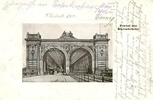 AK / Ansichtskarte  Ludwigshafen__Rhein Portal der Rheinbruecke 