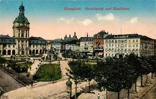 AK / Ansichtskarte 73803854 Mannheim Paradeplatz und Kaufhaus Mannheim