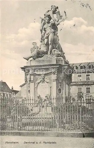 AK / Ansichtskarte  Mannheim Denkmal auf dem Marktplatz Mannheim