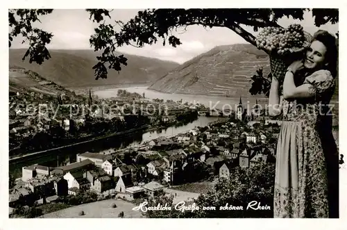 AK / Ansichtskarte  Bingen_Rhein Panorama Winzerin Bingen Rhein