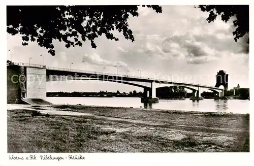 AK / Ansichtskarte  Worms_Rhein Nibelungen Bruecke Worms Rhein