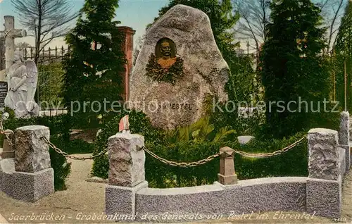 AK / Ansichtskarte 73803912 Saarbruecken Grabdenkmal des Generals von Pestel im Ehrental Saarbruecken
