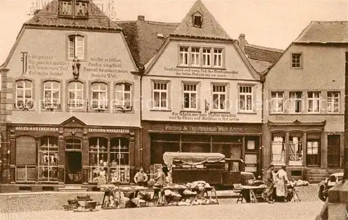 AK / Ansichtskarte  St_Wendel Haeuser mit Bekenntnisspruechen am Domplatz  St_Wendel