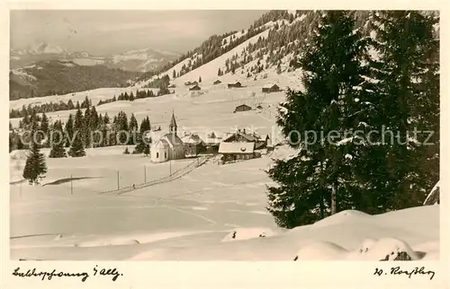 AK / Ansichtskarte  Balderschwang Gasthaus Pension Kienle Kirche Balderschwang