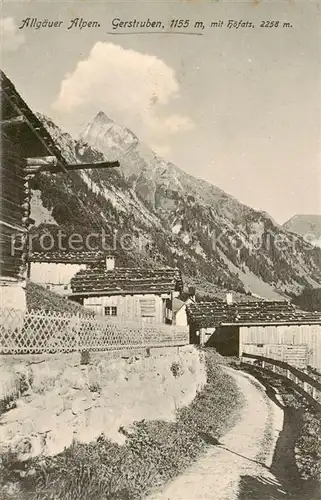 AK / Ansichtskarte  Gerstruben_Oberstdorf Teilansicht Blick gegen Hoefats Allgaeuer Alpen 