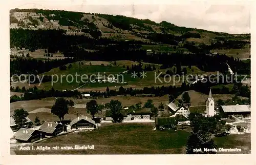 AK / Ansichtskarte  Aach_Oberstaufen_Allgaeu mit unterem Eibelefall Panorama 