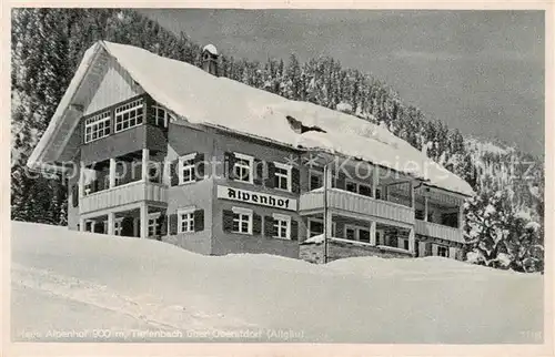 AK / Ansichtskarte  Tiefenbach_Oberstdorf Gasthof Hotel Haus Alpenhof Winterlandschaft Allgaeuer Alpen Tiefenbach_Oberstdorf