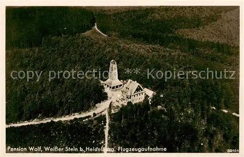 AK / Ansichtskarte 73804047 Heidelberg_Erzgebirge Pension Wolf Fliegeraufnahme Heidelberg Erzgebirge