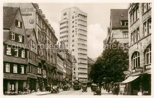 AK / Ansichtskarte  Stuttgart Tagblatt Turmhaus Stuttgart