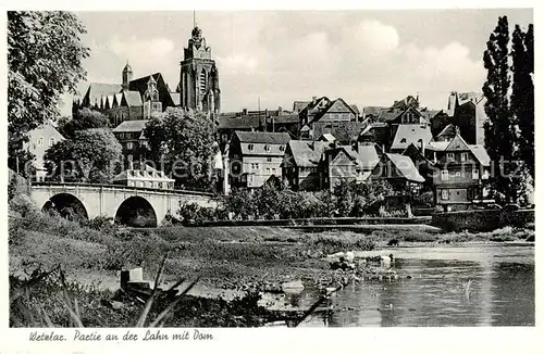 AK / Ansichtskarte  Wetzlar_Lahn Partie an der Lahn mit Dom 