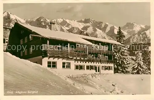 AK / Ansichtskarte  Sonthofen__Oberallgaeu Berggasthaus Allgaeuer Berghof Alpe Eck Winterlandschaft Allgaeuer Alpen 