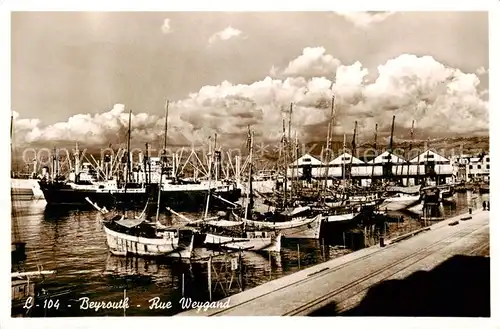 AK / Ansichtskarte  Beyrouth_Libanon Rue Weygand Port Bateaux 