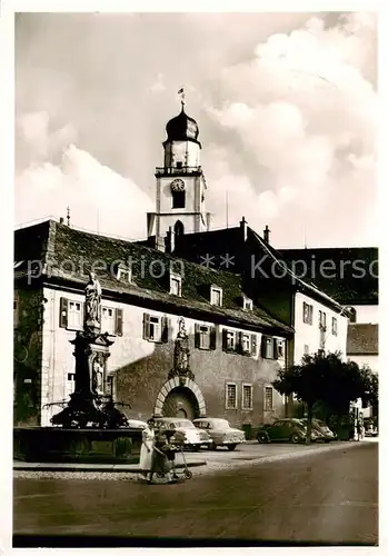 AK / Ansichtskarte  Bad_Mergentheim Teilansicht mit Brunnen Bad_Mergentheim