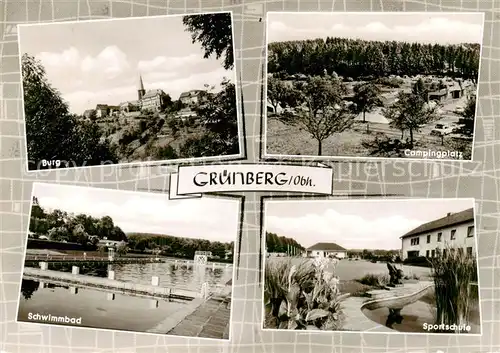 AK / Ansichtskarte  Gruenberg__Hessen Burg Campingplatz Schwimmbad Sportschule 