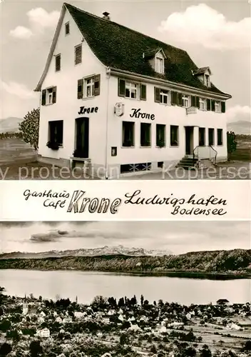 AK / Ansichtskarte  Ludwigshafen_Bodensee Gasthaus Cafe Krone Panorama Ludwigshafen Bodensee