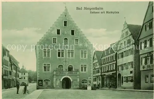 AK / Ansichtskarte 73804247 Bad_Mergentheim Rathaus mit Marktplatz Bad_Mergentheim