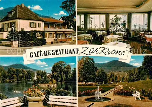 AK / Ansichtskarte 73804327 Annweiler_Trifels Cafe Restaurant Zur Krone Gastraeume Weiher Annweiler_Trifels