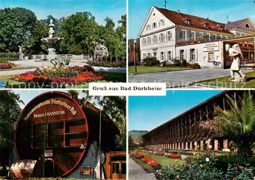 AK / Ansichtskarte 73804337 Bad_Duerkheim Park Duerkheimer Fass Saline Kurpark Hotel Bad_Duerkheim