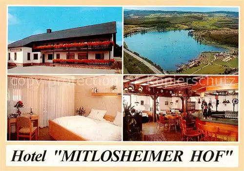 AK / Ansichtskarte 73804355 Losheim_See Hotel Mitlosheimer Hof Zimmer Bar Fliegeraufnahme Losheim See