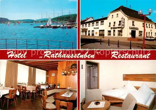 AK / Ansichtskarte  Losheim_See Hotel Restaurant Rathausstuben Gastraum Zimmer Seepartie Losheim See