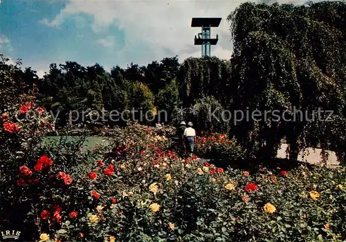 AK / Ansichtskarte 73804366 Stuttgart Hoehenpark Killesberg Rosenfelder und Aussichtsturm Stuttgart