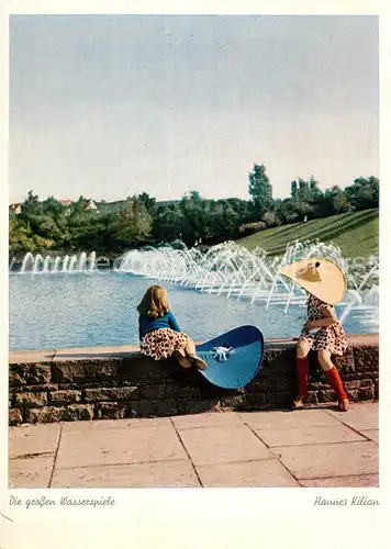 AK / Ansichtskarte 73804378 Stuttgart Deutsche Gartenschau 1950 Die grossen Wasserspiele Stuttgart