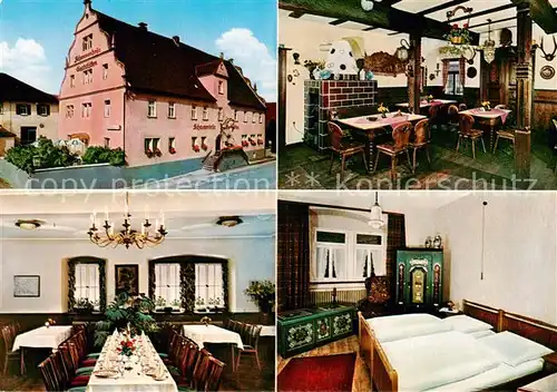 AK / Ansichtskarte  Herbsthausen_Tauber Schwanenbraeu Gaststaette Gastraeume Zimmer Herbsthausen_Tauber