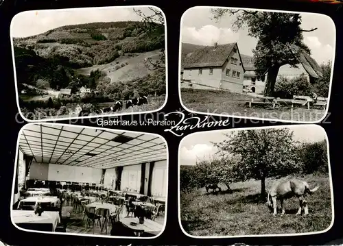 AK / Ansichtskarte 73804434 Eiterbach Panorama Gasthaus Zur Krone Gastraum Pferdeweide Eiterbach