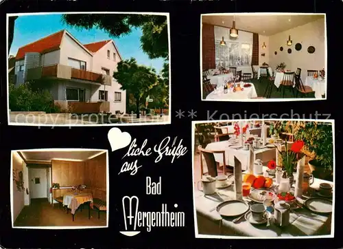 AK / Ansichtskarte 73804437 Bad_Mergentheim Heidy Hotel garni Gaststube Fruehstuecksraum Bad_Mergentheim