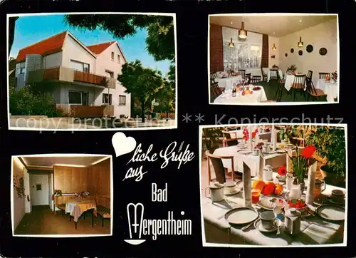 AK / Ansichtskarte  Bad_Mergentheim Heidy Hotel garni Gaststube Fruehstuecksraum Bad_Mergentheim