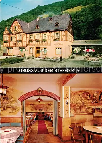 AK / Ansichtskarte  Steeg_Bacharach Gasthaus zur alten Muehle Gastraum Steeg Bacharach