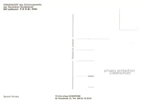 AK / Ansichtskarte  Pruem_Eifel Feriendorf der Erholungswerks der Deutschen Bundespost Panorama Gastraum  Pruem_Eifel